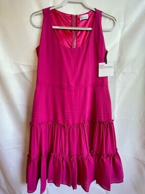 RED Valentino Fuscia Ruffle Dress NWT Sleeveless SZ 6